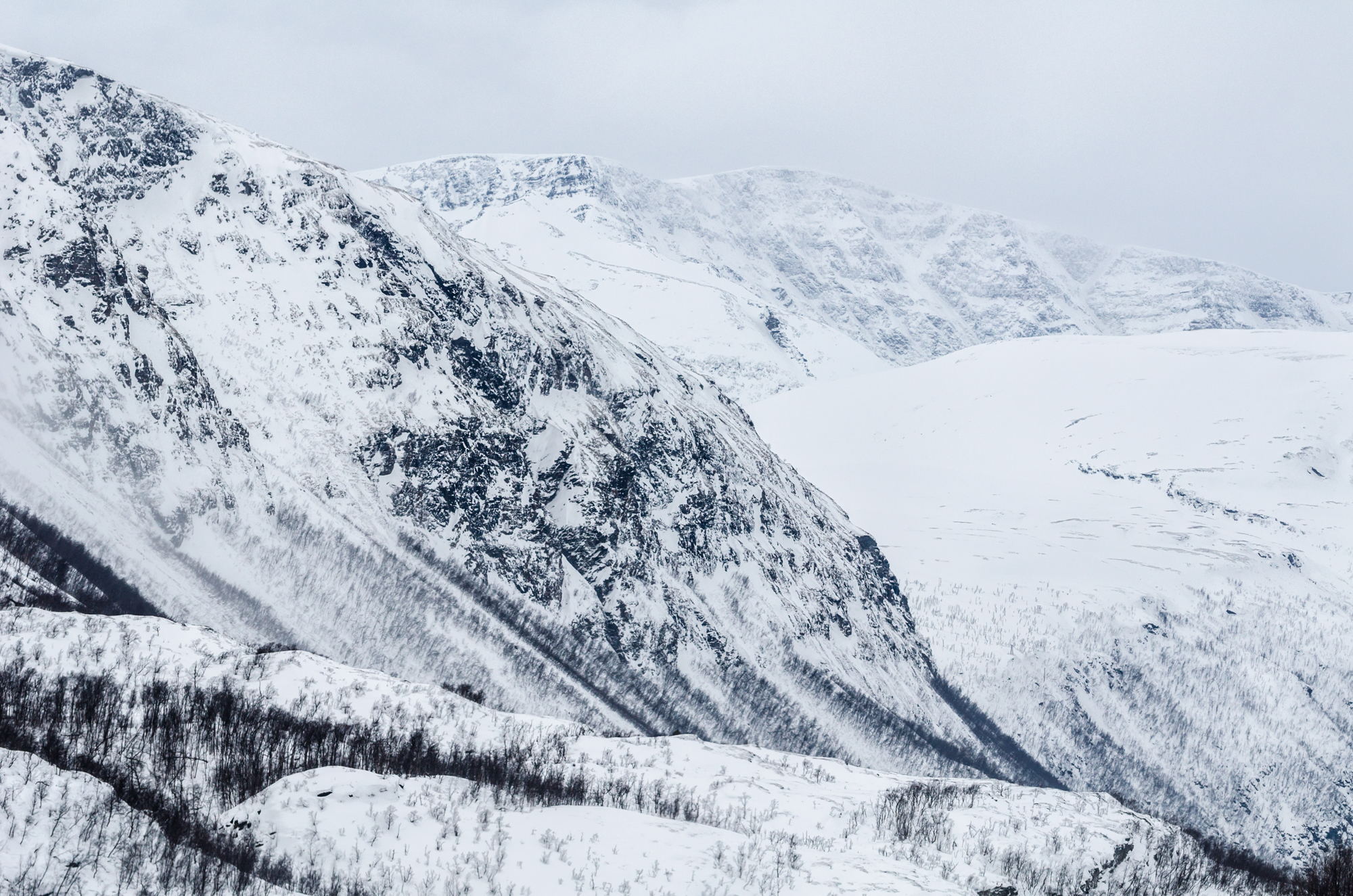 Winter sceneries on the road trip in Norway