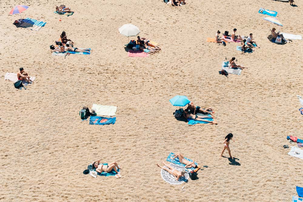 aquitaine biarritz beach summer sun tanning