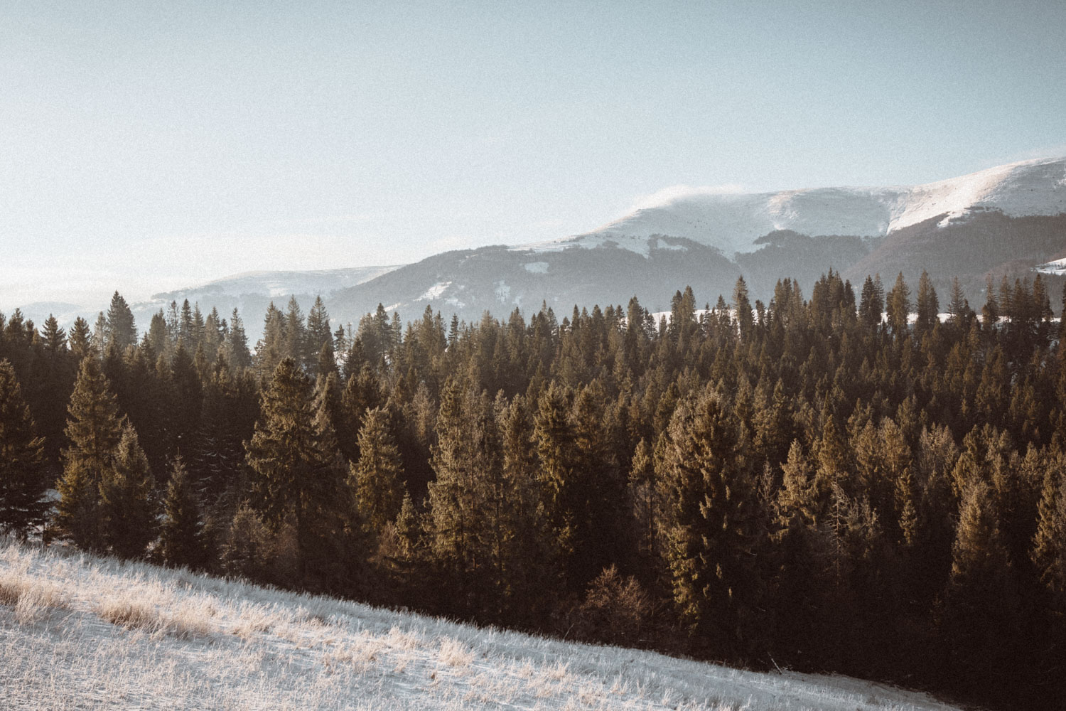 Snowy winter in the Carpethian mountains in Ukraine