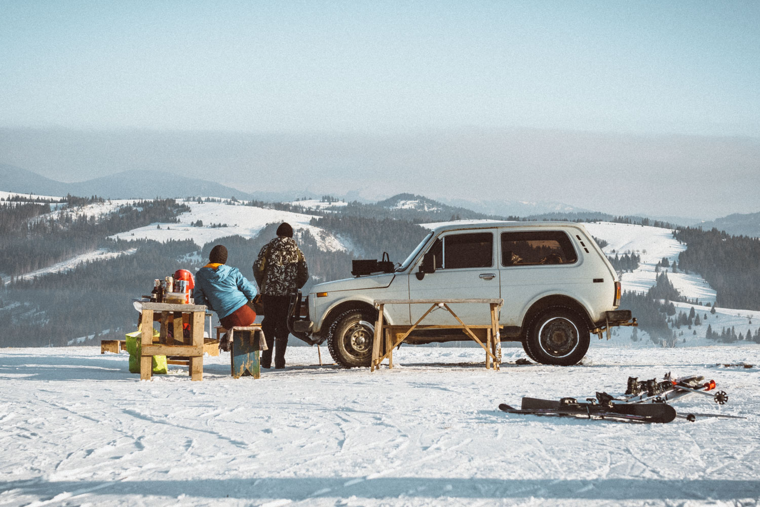 Snowy winter in the Carpethian mountains in Ukraine