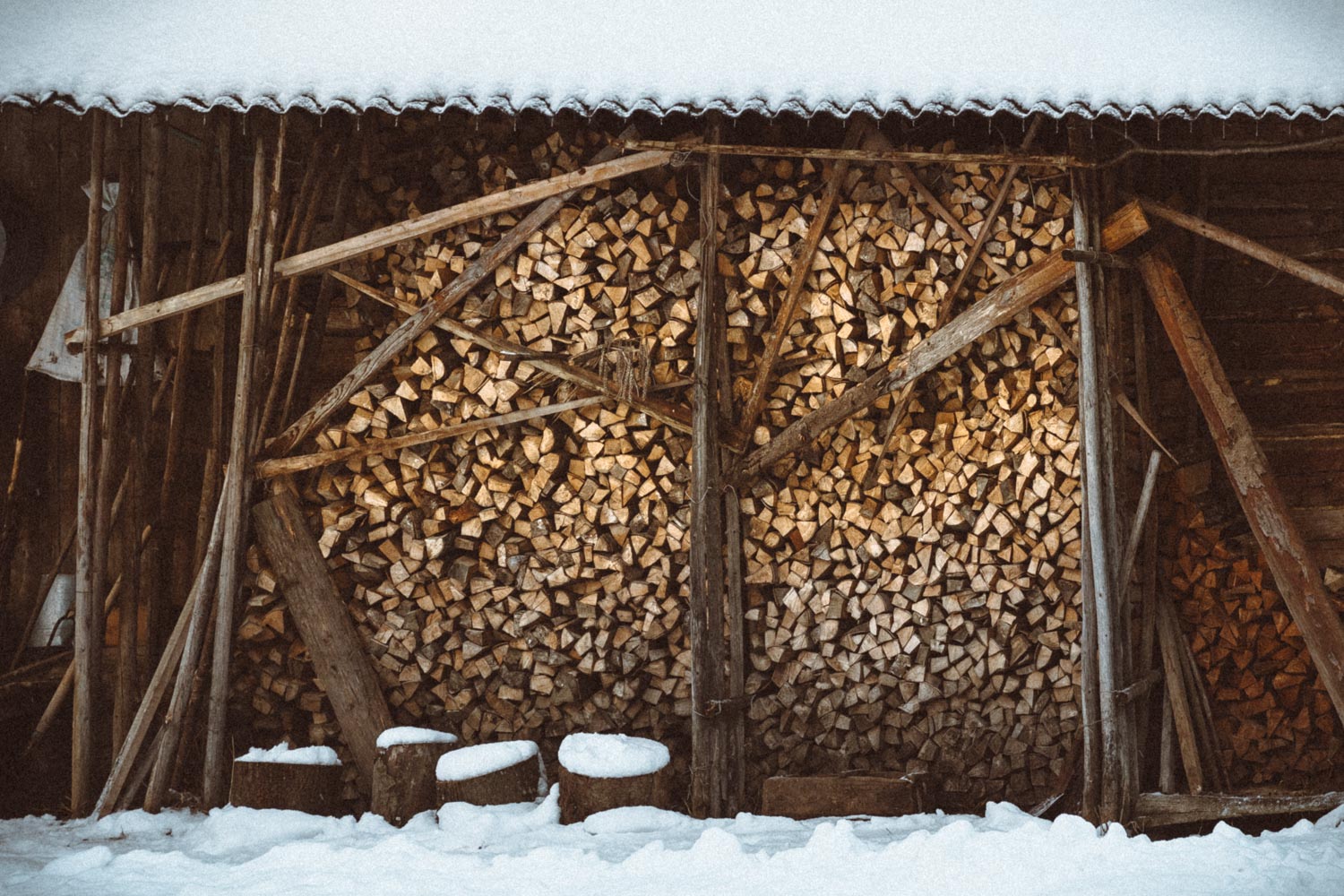 Snowy winter in the Carpethian mountains in Ukraine