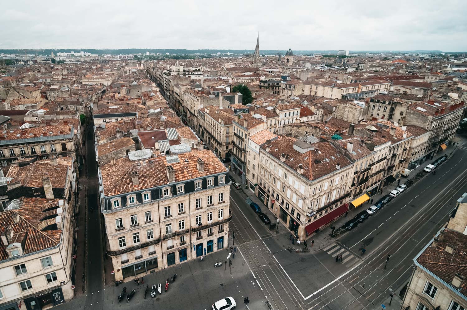 bordeaux historical center roof top view