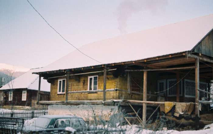 Snowy winter in the Carpethian mountains in Ukraine