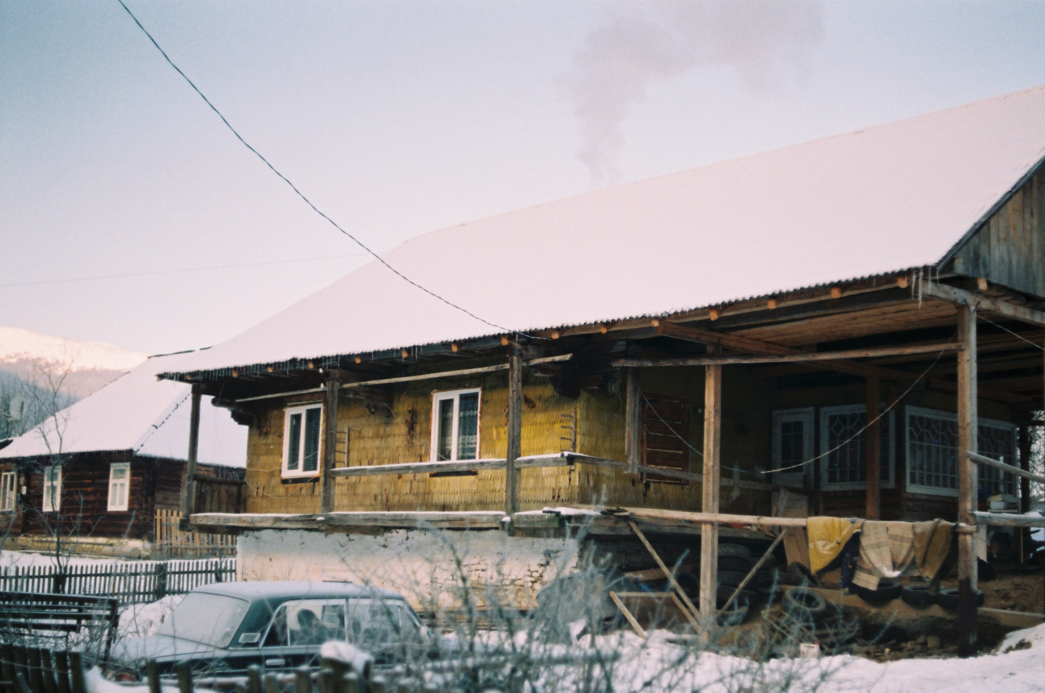 Snowy winter in the Carpethian mountains in Ukraine